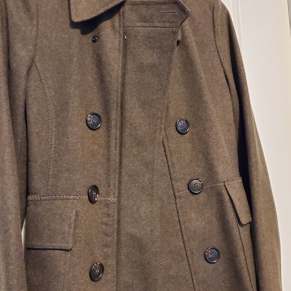 UNITED COLORS OF BENETTON Double Breasted Zip Button Wool Coat US 10 / EU 40 - Picture 4 of 8